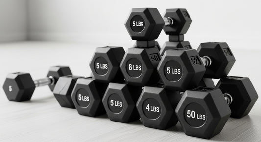 Hex Rubber Dumbbells